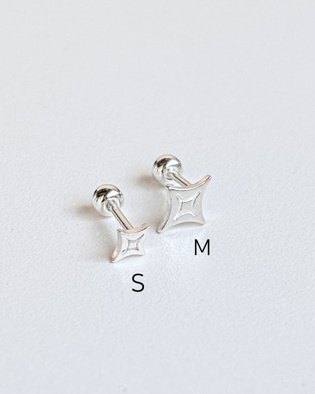 Silver 925 Mini Piercing Sparkle Star Silver Piercing Silver Earrings - 이미지 3