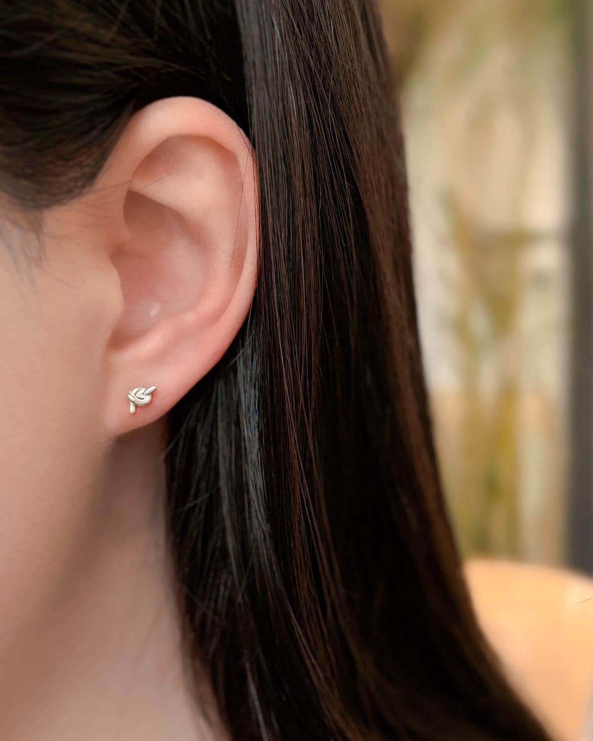Silver 925 Twisted Teardrop Chubby Silver Piercing Mini Silver Earrings - 이미지 3
