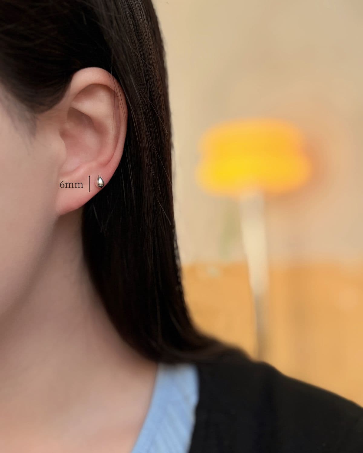 Silver 925 Twisted Teardrop Chubby Silver Piercing Mini Silver Earrings - 이미지 7