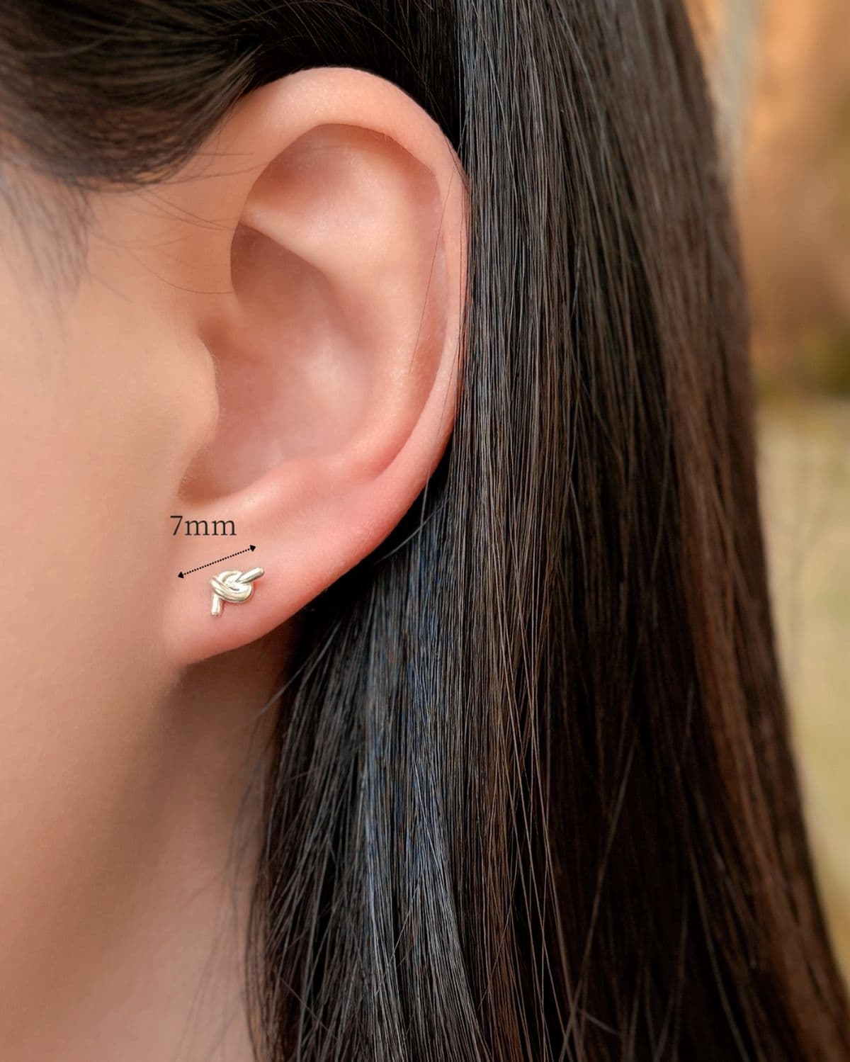 Silver 925 Twisted Teardrop Chubby Silver Piercing Mini Silver Earrings - 이미지 5