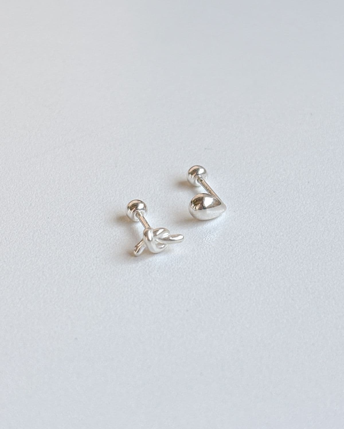 Silver 925 Twisted Teardrop Chubby Silver Piercing Mini Silver Earrings - 이미지 8