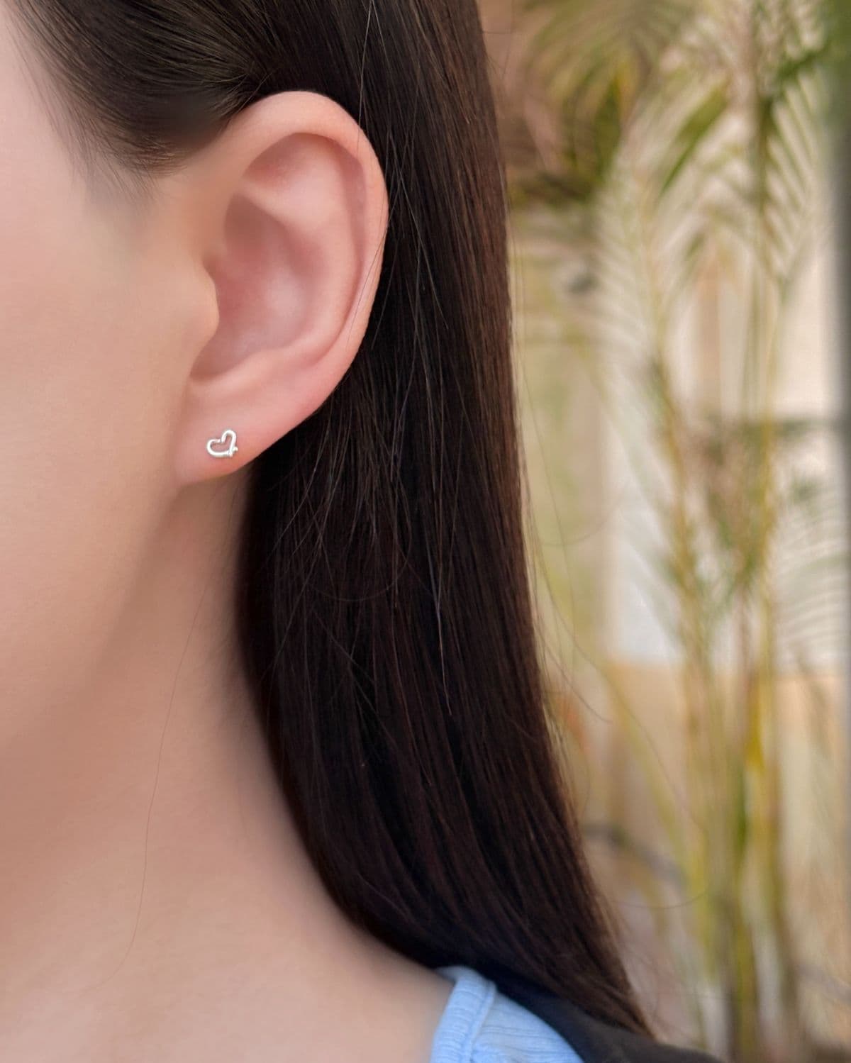Silver 925 Heart Piercing Cubic Mini Silver Piercing Silver Earrings - 이미지 8