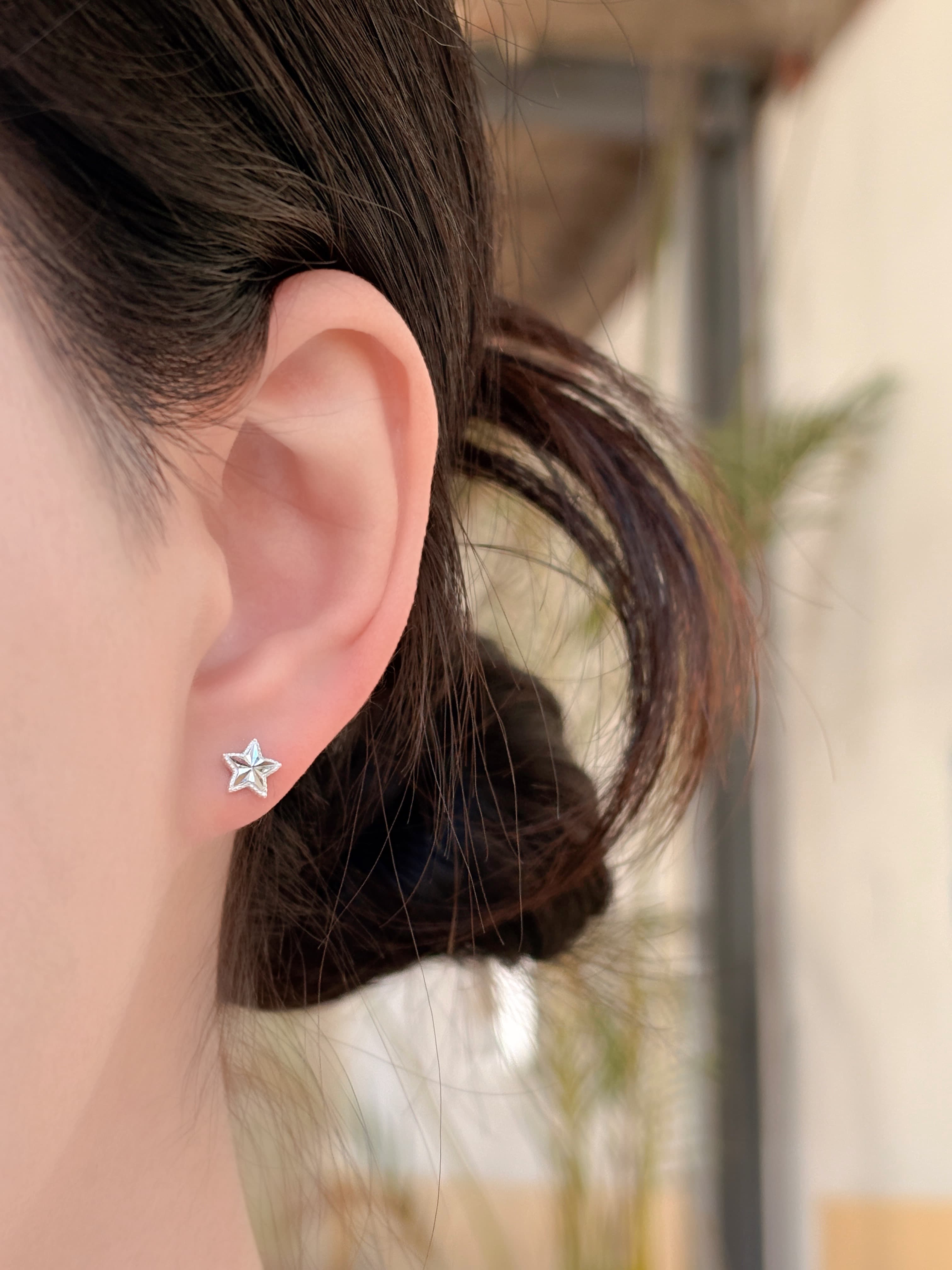 Silver 925 Star Heart Fish Butterfly Earrings Silver Post Mini Earrings - 이미지 3
