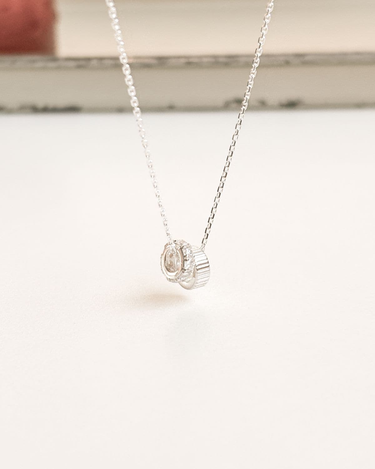 Silver 925 Line Ring Medal Pendant Silver Necklace Daily Necklace - 이미지 6