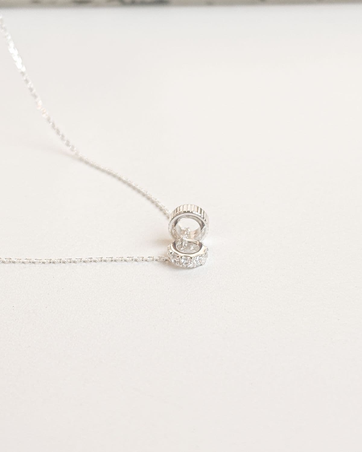 Silver 925 Line Ring Medal Pendant Silver Necklace Daily Necklace - 이미지 7