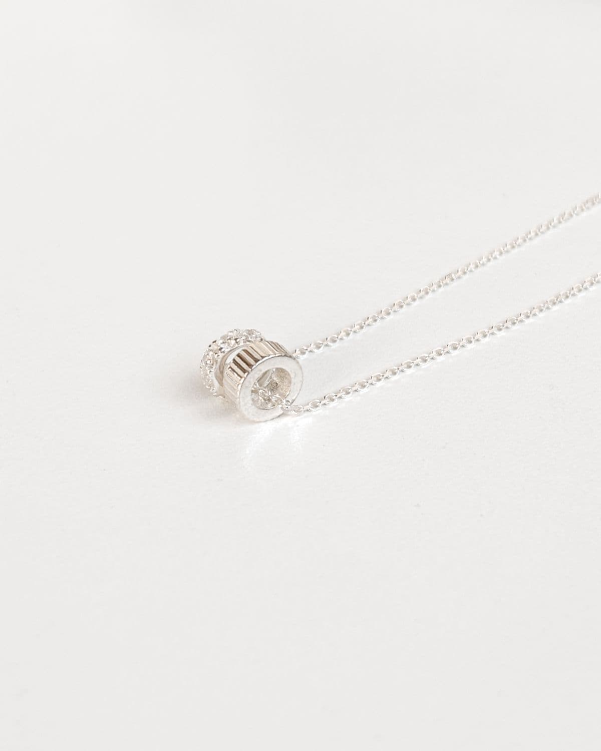 Silver 925 Line Ring Medal Pendant Silver Necklace Daily Necklace - 이미지 2