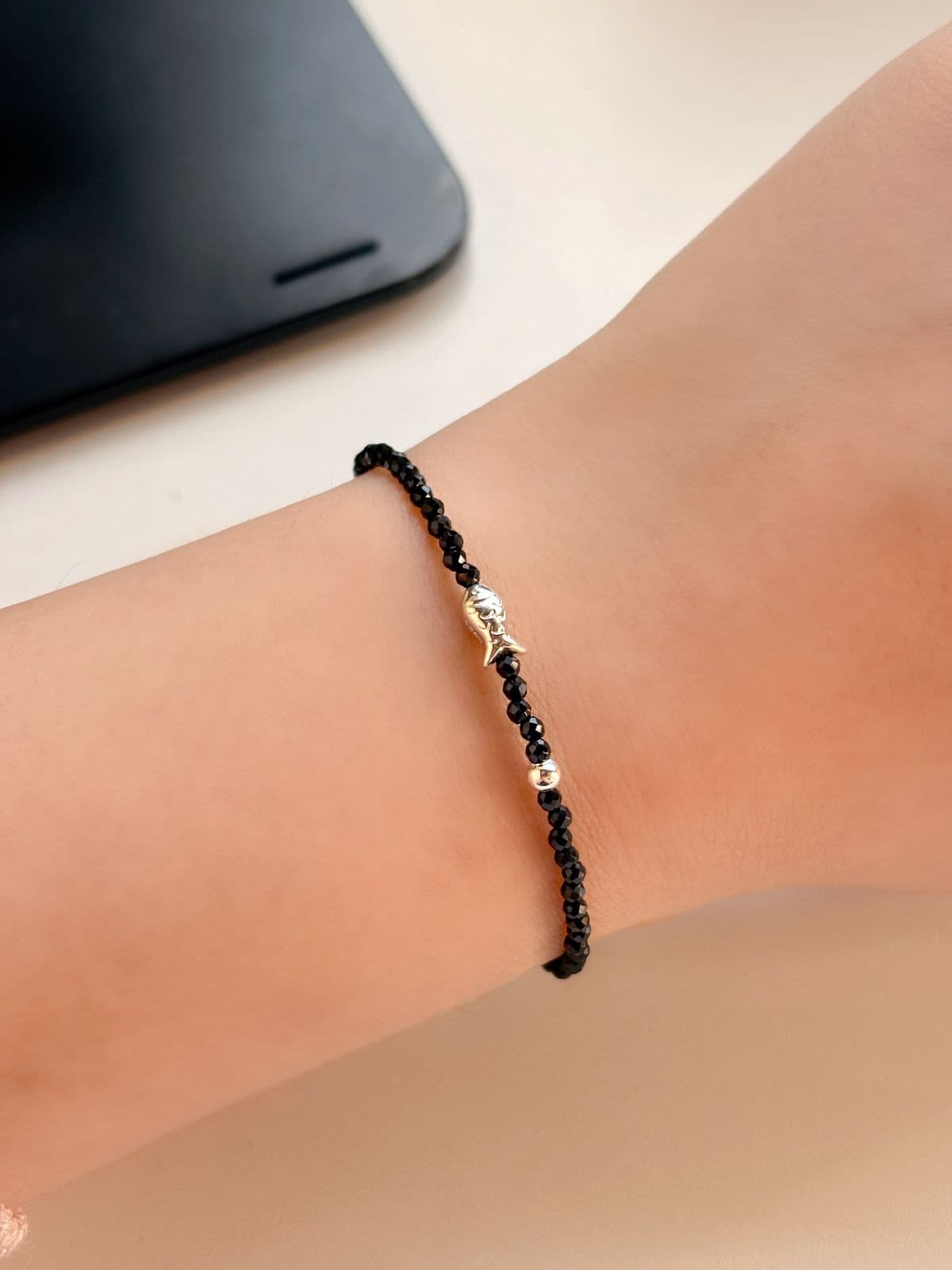 Silver 925 Fish Silver Ball Bead Bracelet Cut Black Summer Silver Bracelet Set - 이미지 5
