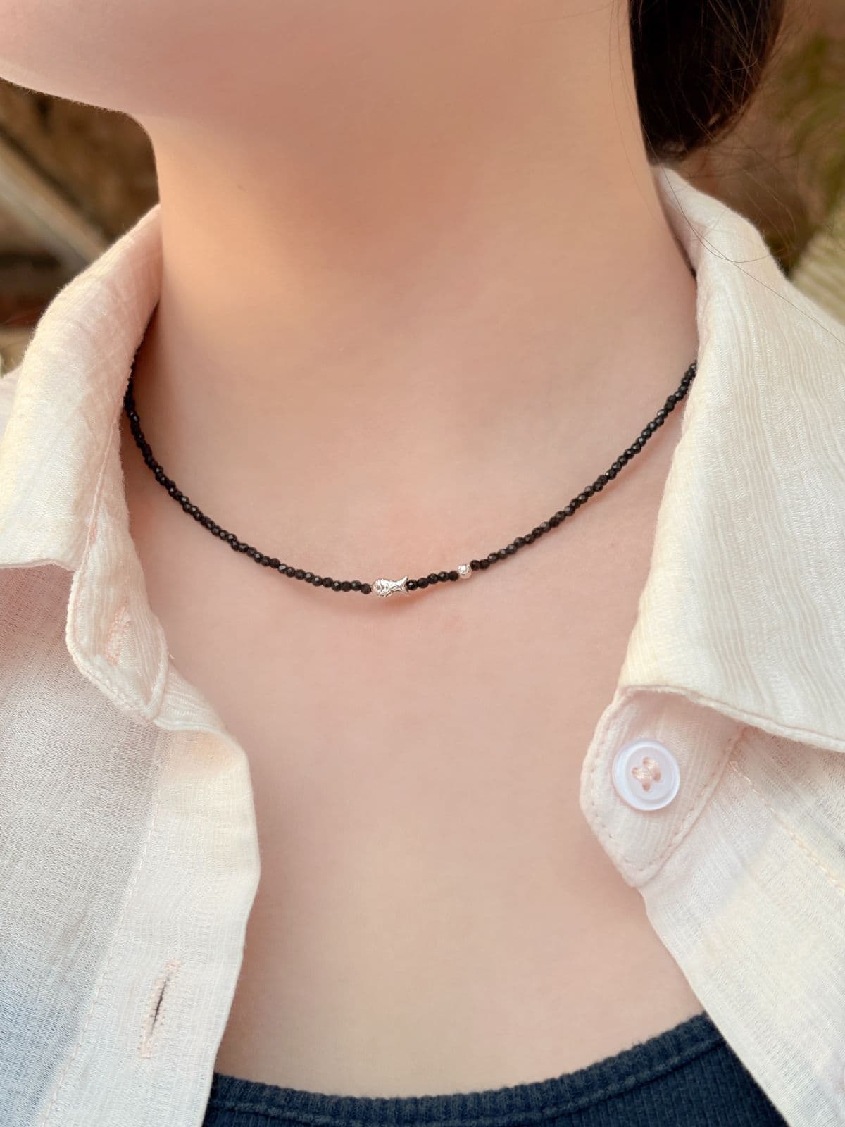 Silver 925 Fish Silver Ball Bead Bracelet Cut Black Summer Silver Bracelet Set - 이미지 6
