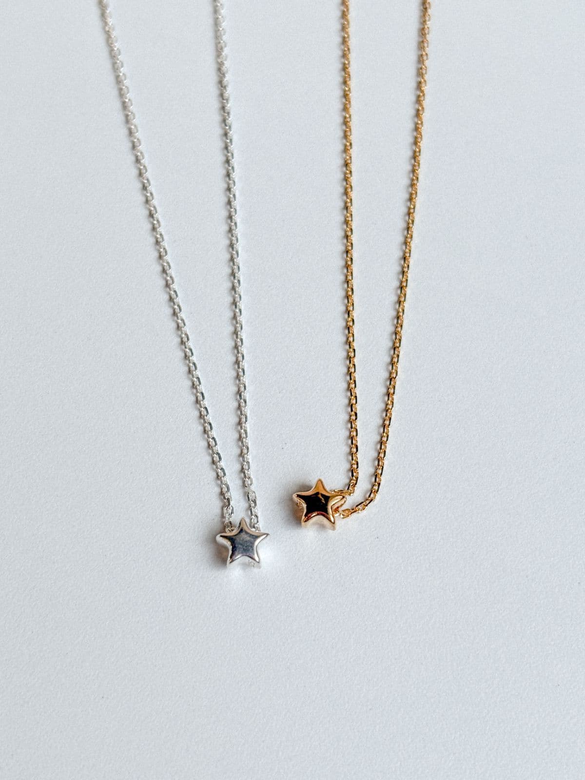 Silver 925 Volume Mini Pendant Star Circle Teardrop Heart Silver Chain Necklace - 이미지 16