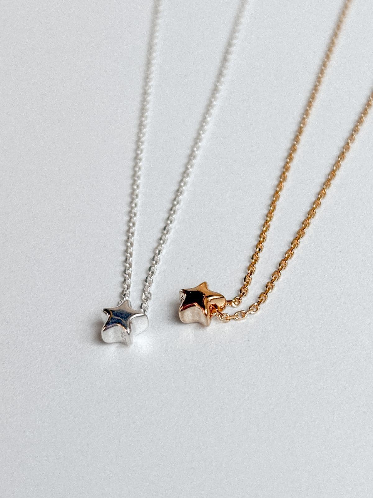 Silver 925 Volume Mini Pendant Star Circle Teardrop Heart Silver Chain Necklace - 이미지 15