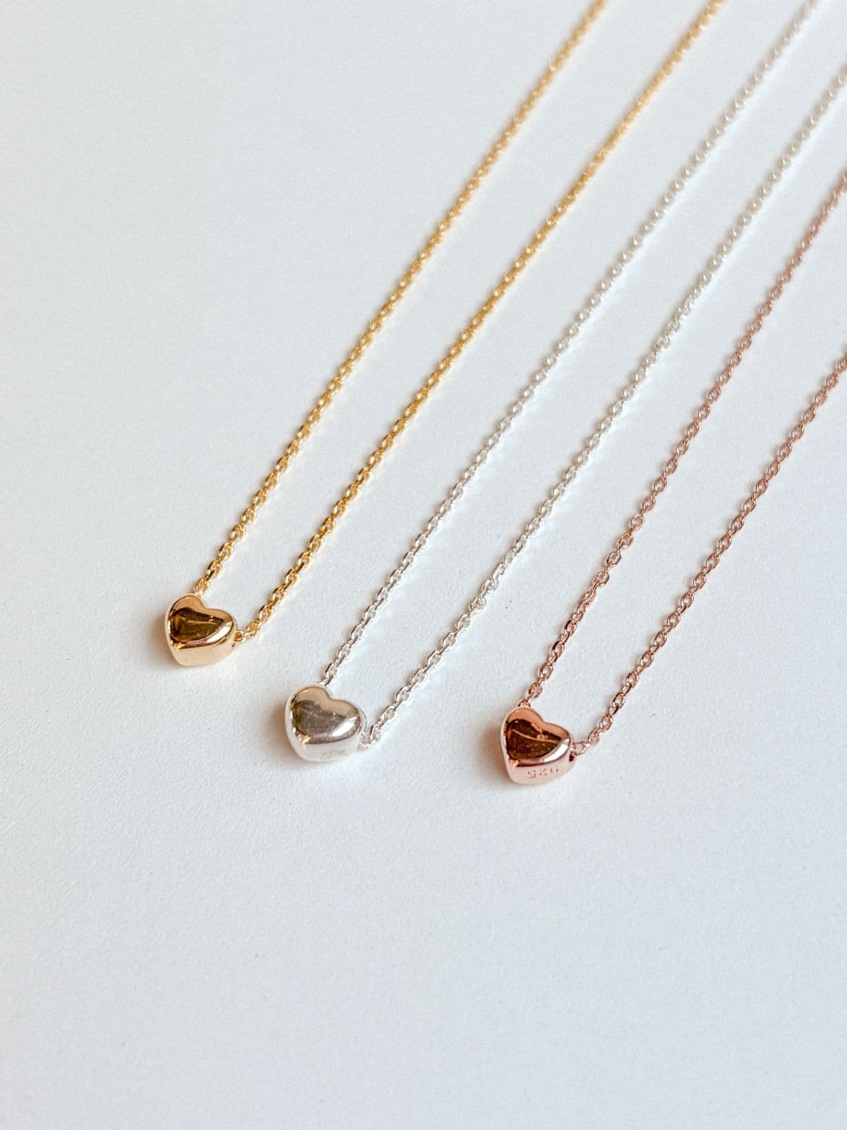 Silver 925 Volume Mini Pendant Star Circle Teardrop Heart Silver Chain Necklace - 이미지 19