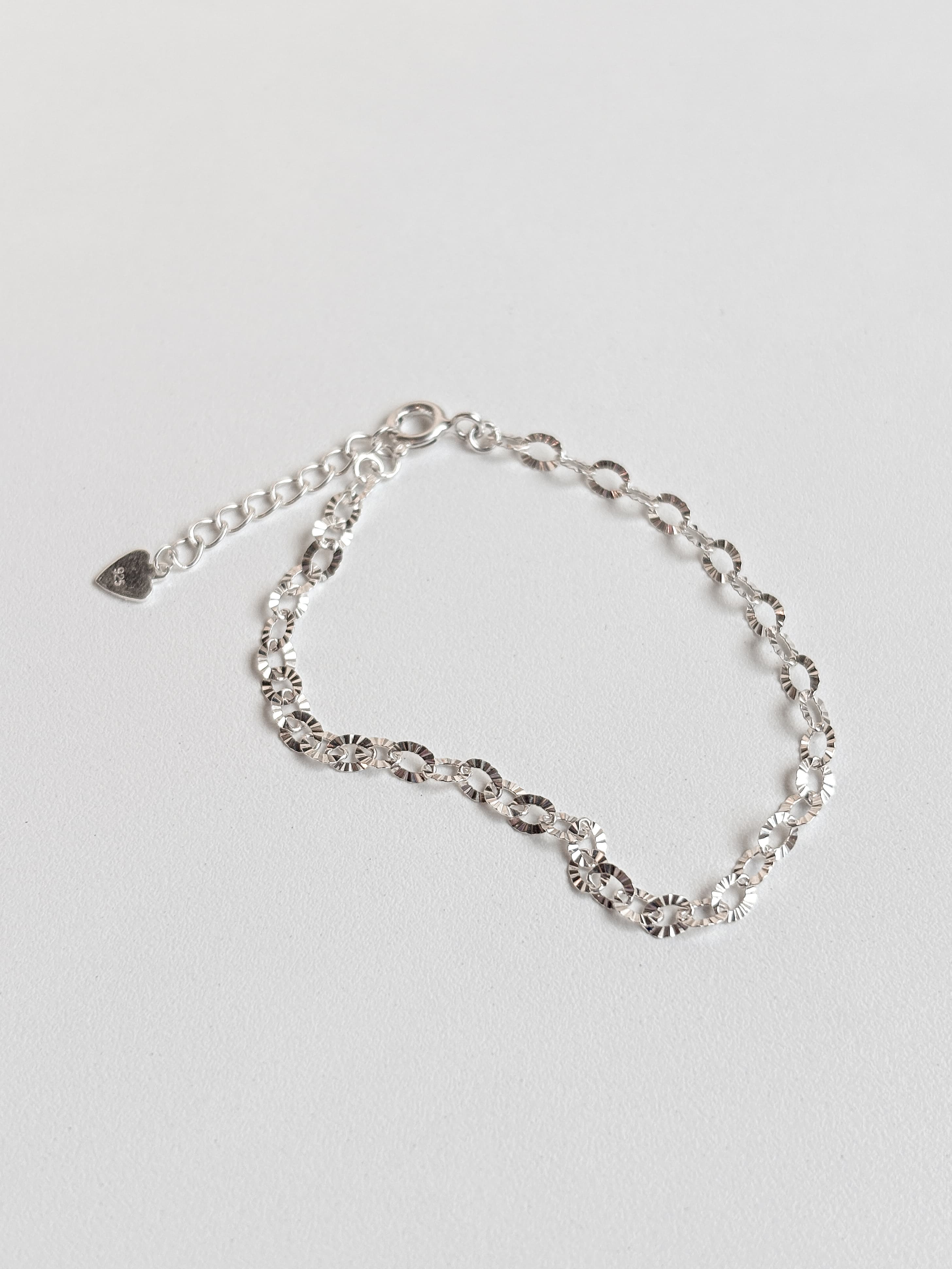 Silver 925 Cut Chain Bracelet Point Silver Chain Silver Bracelet - 이미지 9