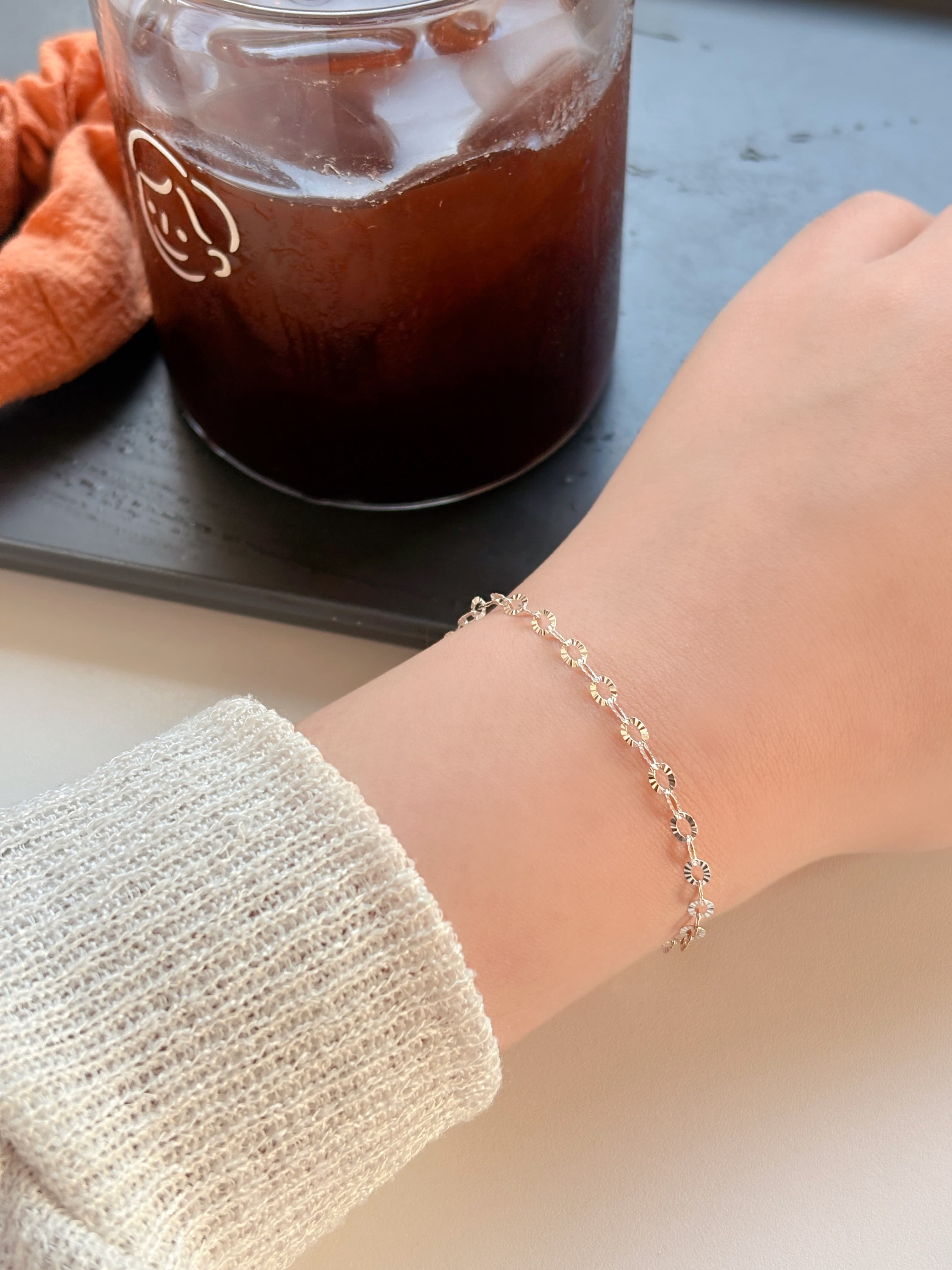 Silver 925 Cut Chain Bracelet Point Silver Chain Silver Bracelet - 이미지 5