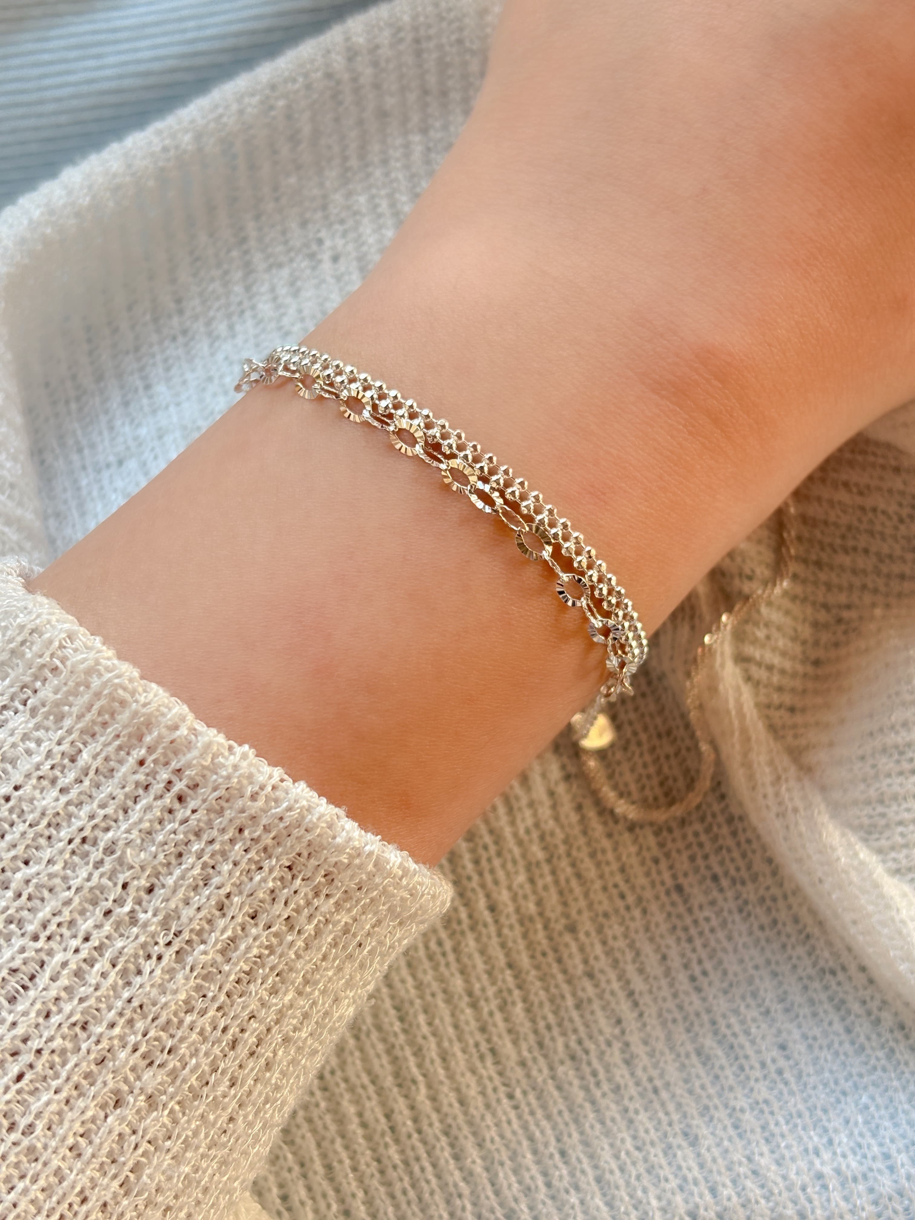 Silver 925 Cut Chain Bracelet Point Silver Chain Silver Bracelet - 이미지 7