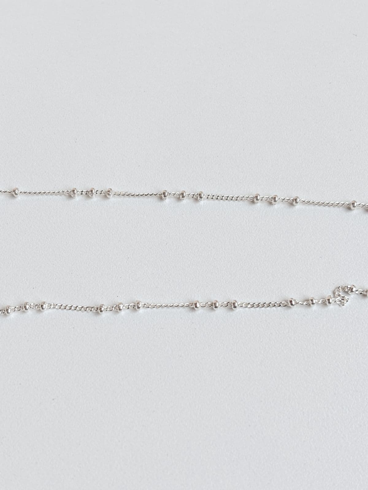 Silver 925 Silver Ball Chain Layered Necklace Slim Silver Ball Necklace - 이미지 10