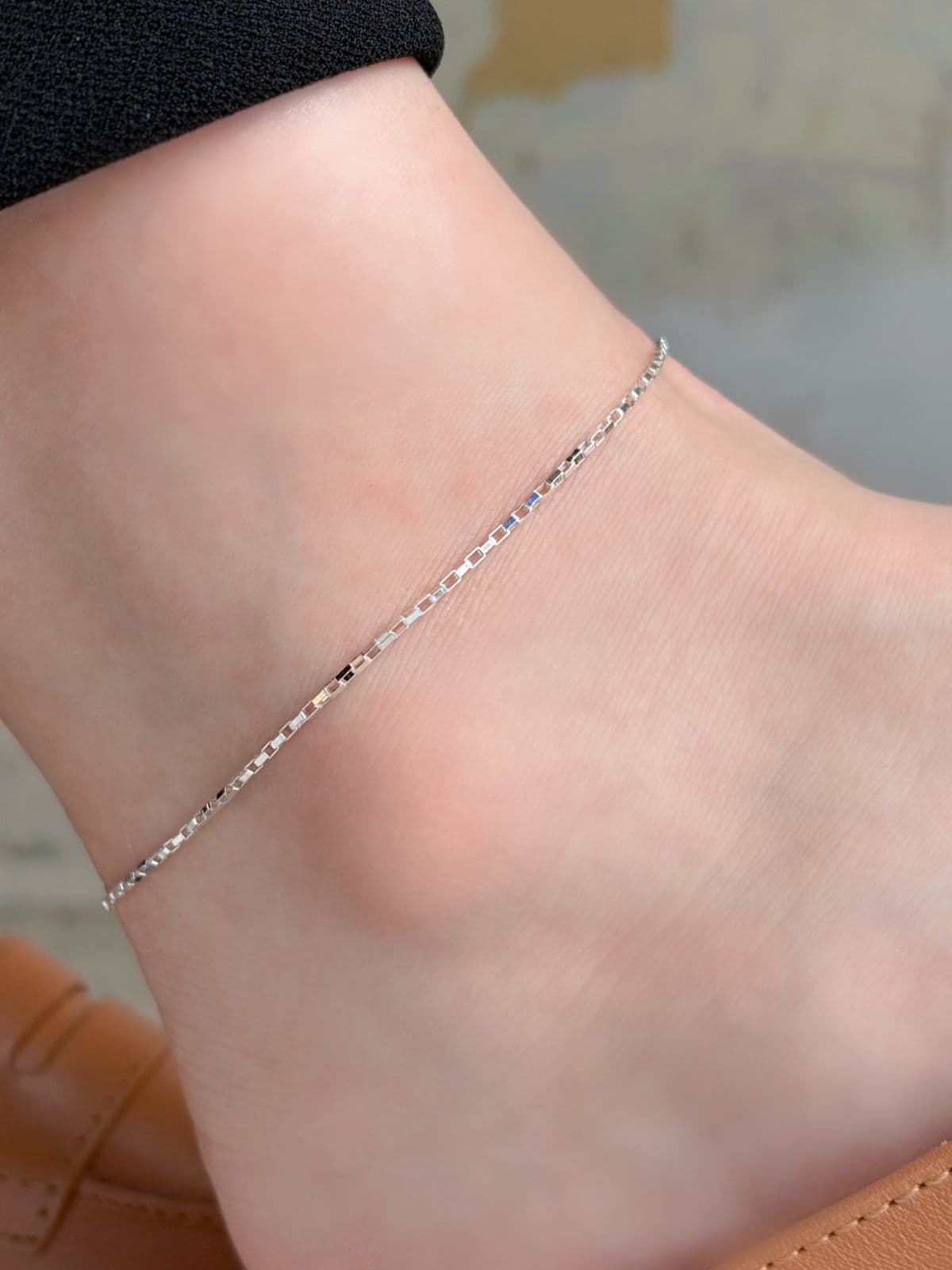 Silver 925 Box Chain Slim Layered Bracelet Thin Silver Chain Silver Bracelet - 이미지 5