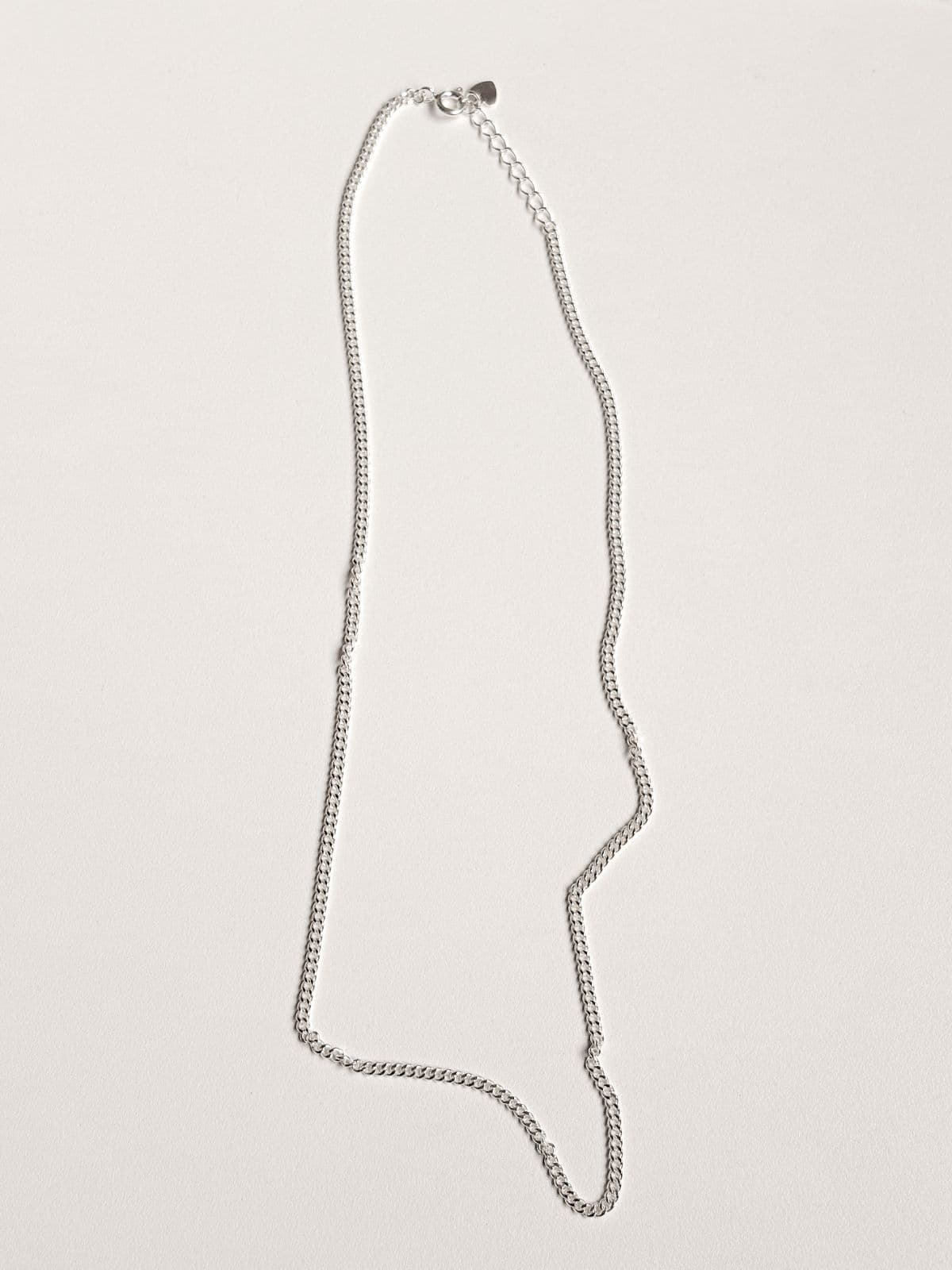 Silver 925 Curved Chain 1mm Necklace Silver Chain Silver Necklace - 이미지 8