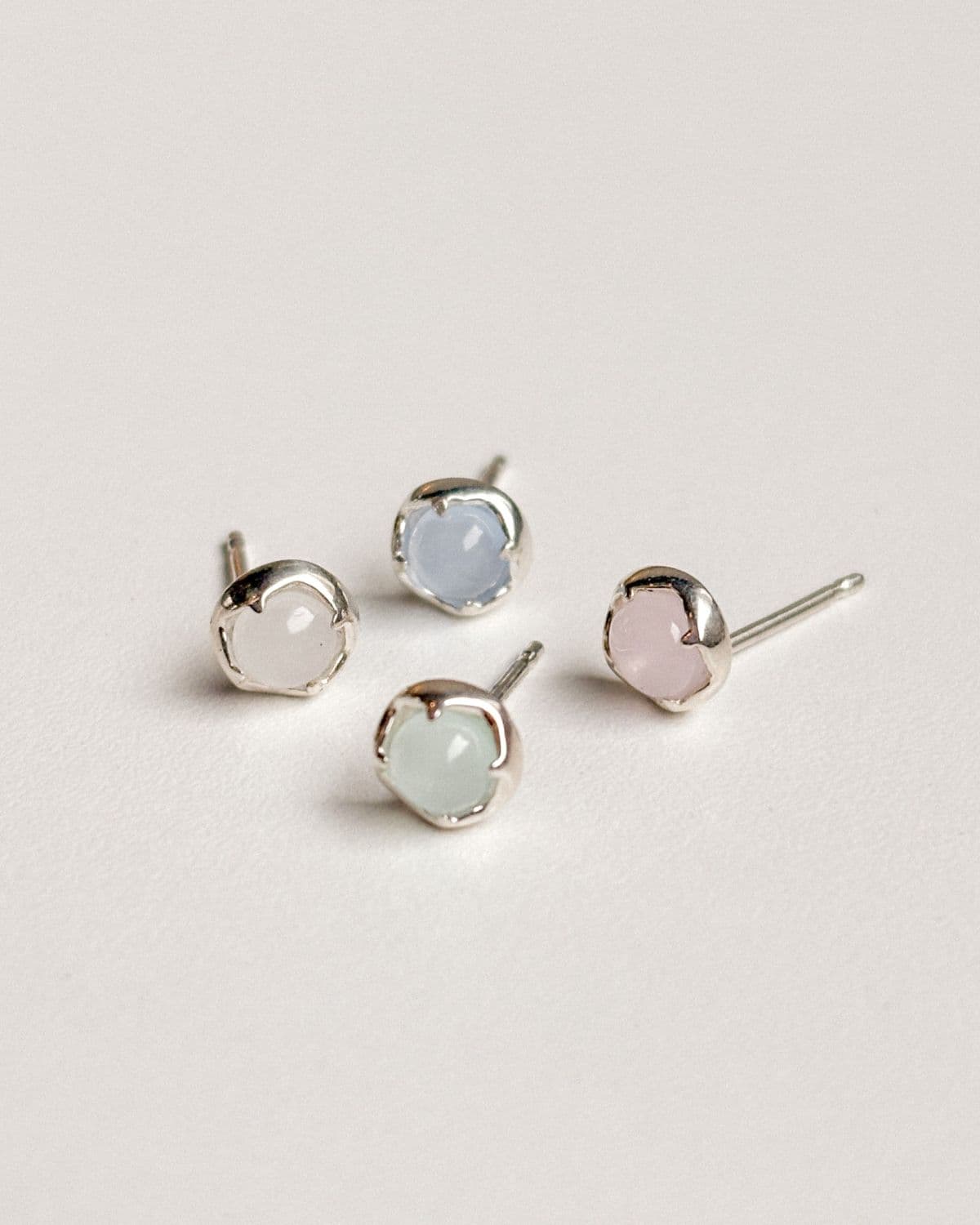 Silver 925 Cubic Pastel Pendant Earring Set Mini Silver Earrings - 이미지 2