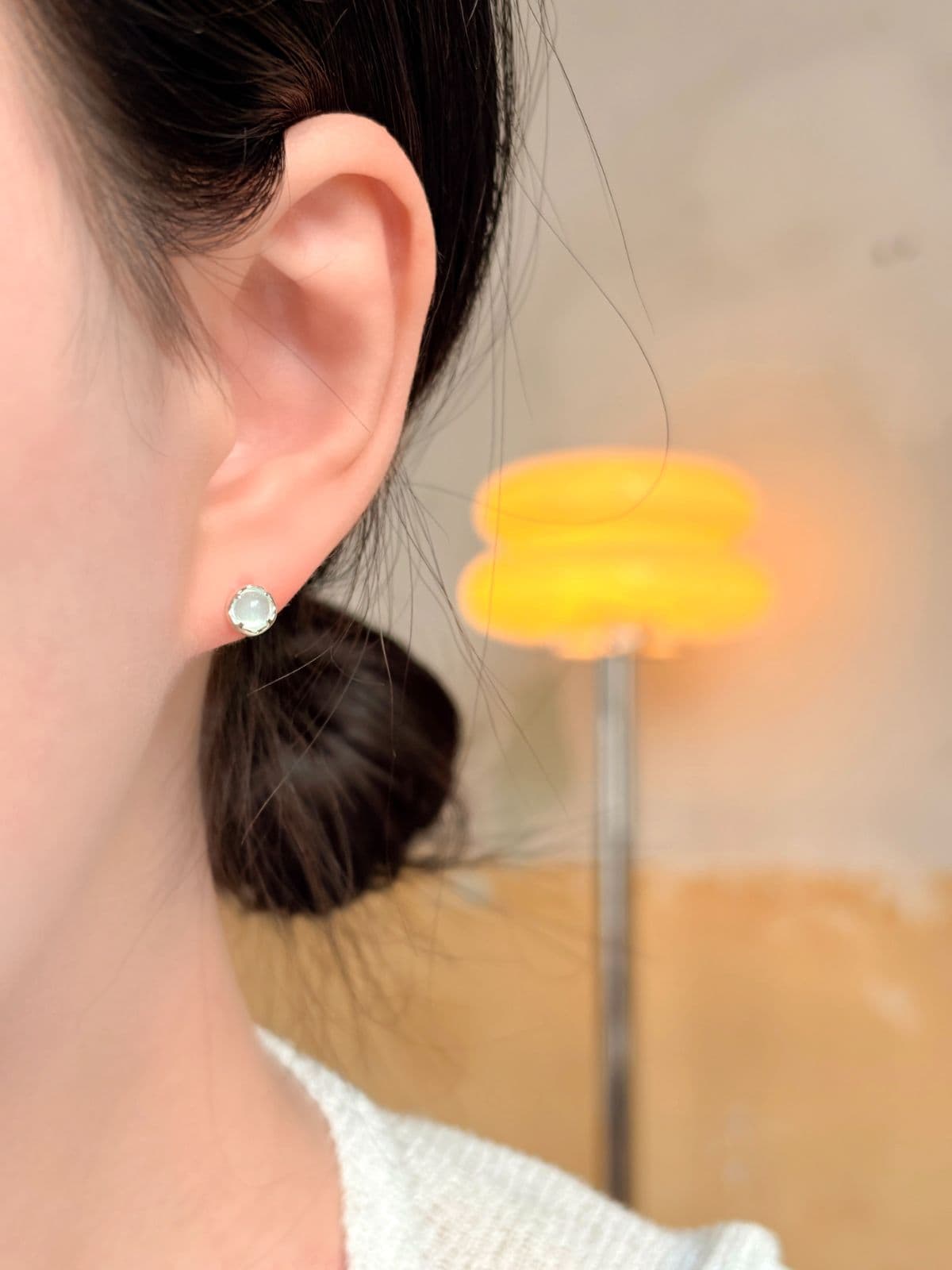 Silver 925 Cubic Pastel Pendant Earring Set Mini Silver Earrings - 이미지 6