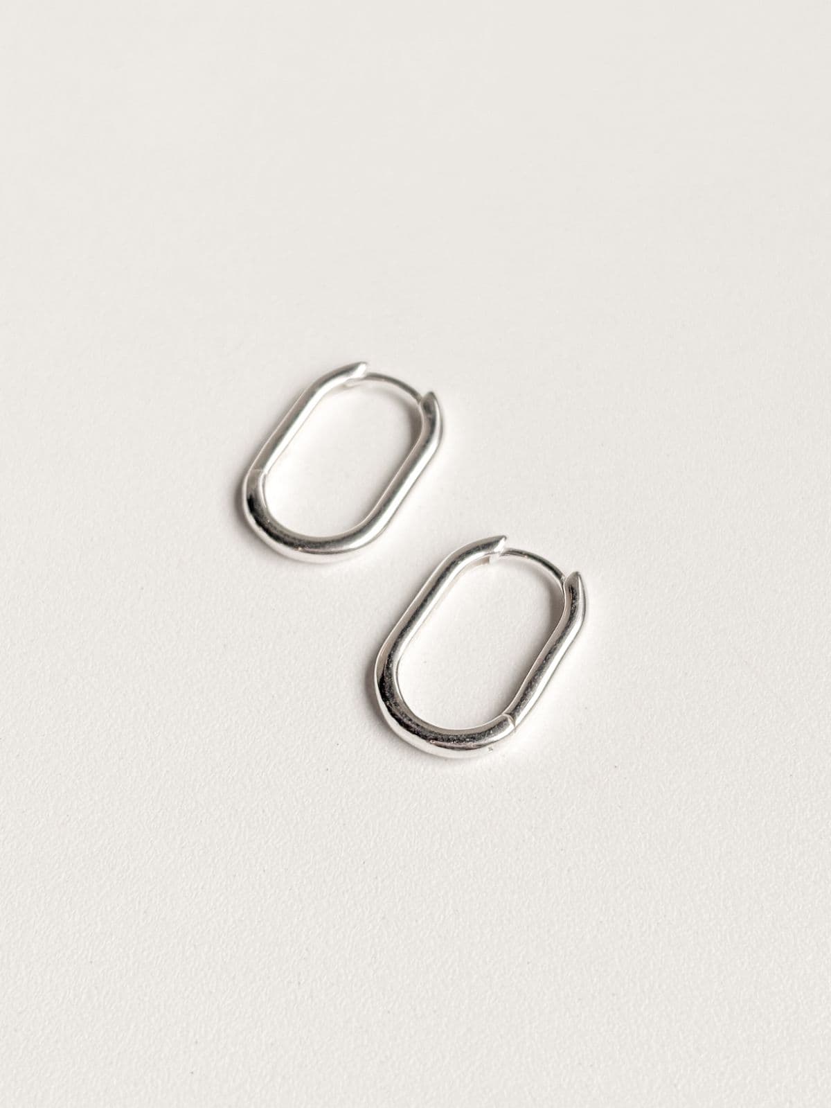 Silver 925 Clip-on Oval One-touch Point Silver Earrings - 이미지 8