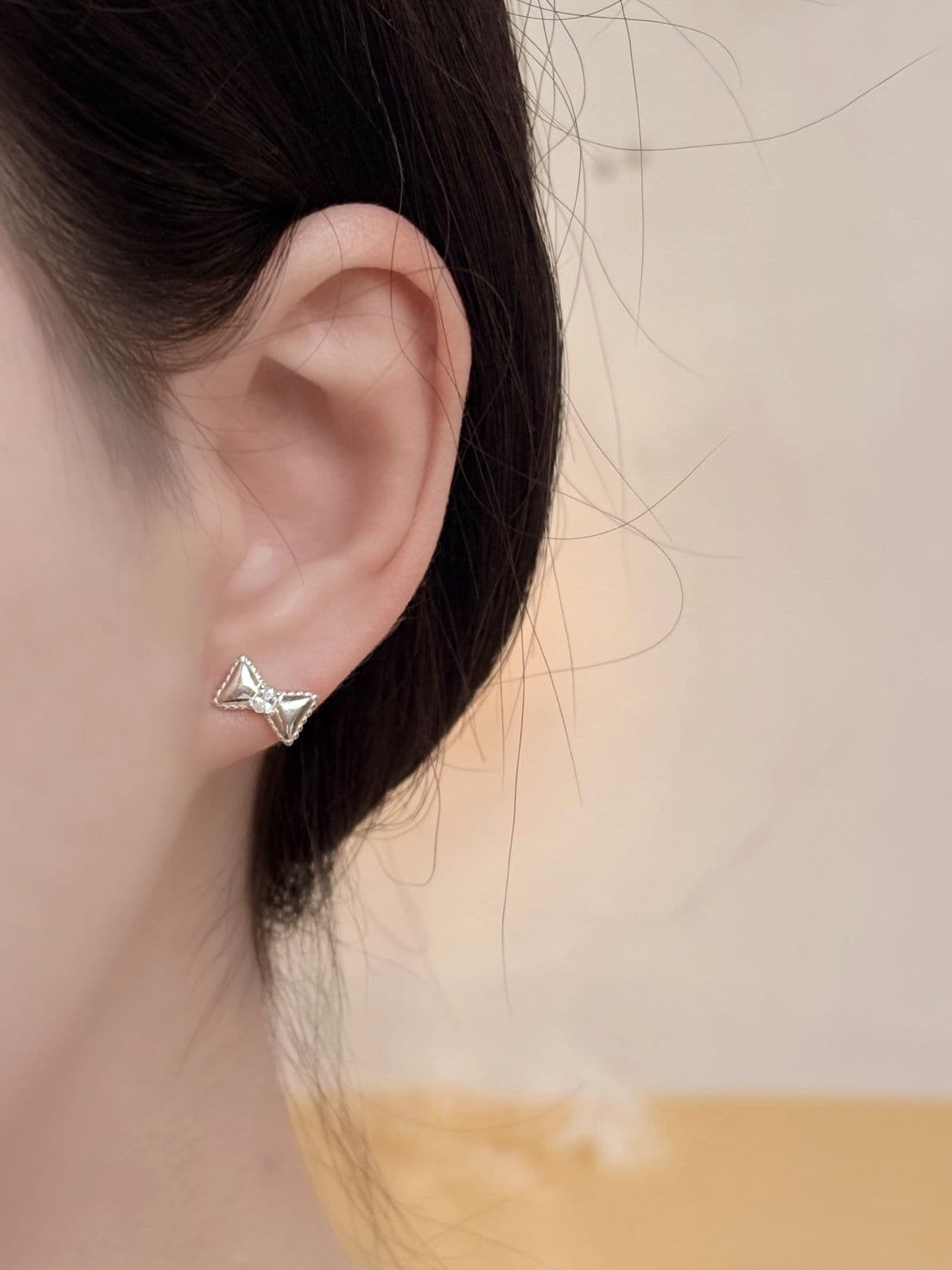 Silver 925 Cushion Ribbon Necklace Mini Chubby Silver Necklace - 이미지 7
