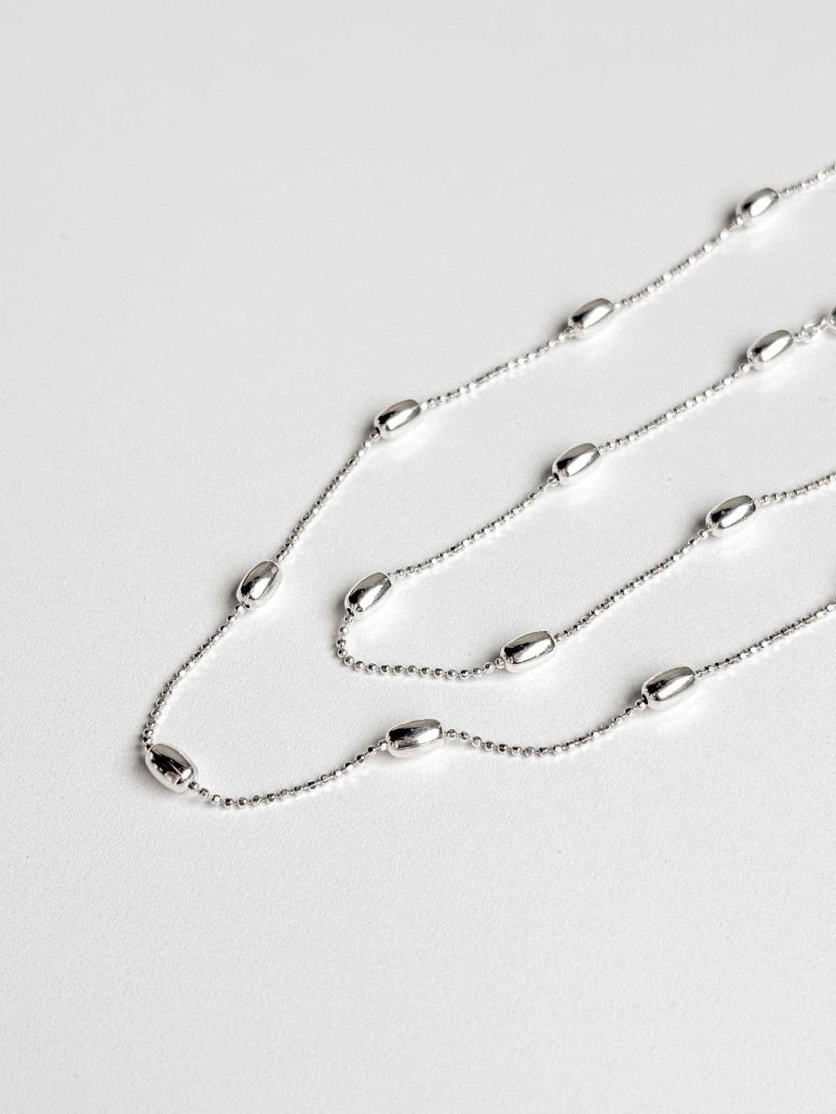 Silver 925 Silver Ball Oval Necklace Silver Ball Point Silver Chain Silver Necklace - 이미지 9