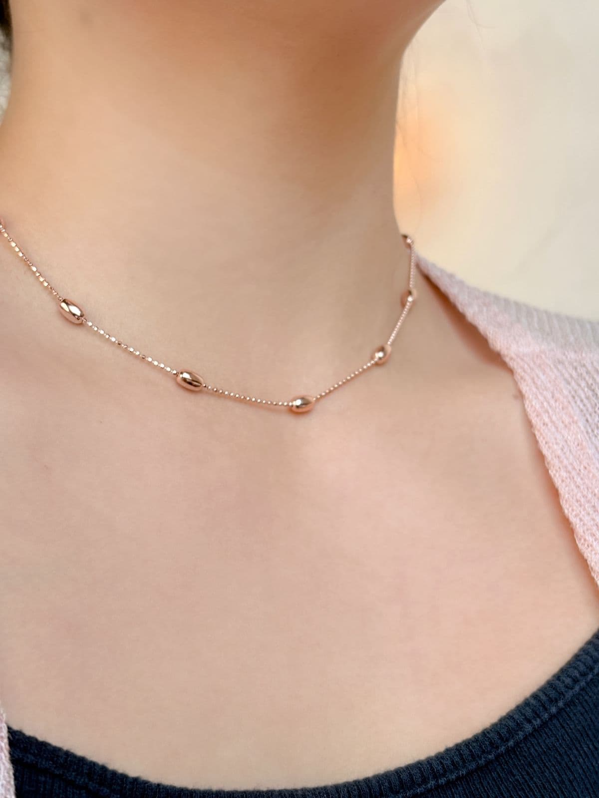 Silver 925 Silver Ball Oval Necklace Silver Ball Point Silver Chain Silver Necklace - 이미지 8