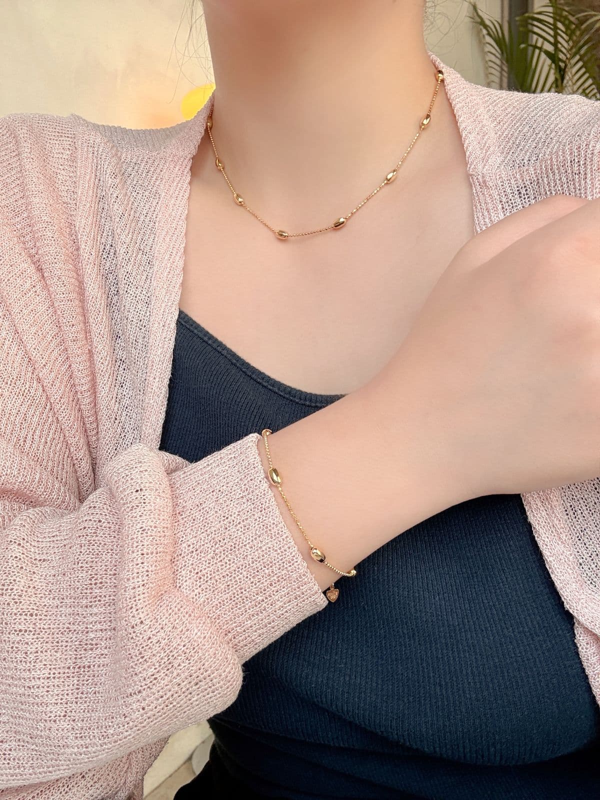 Silver 925 Silver Ball Oval Bracelet Silver Ball Point Silver Chain Silver Bracelet Set - 이미지 5