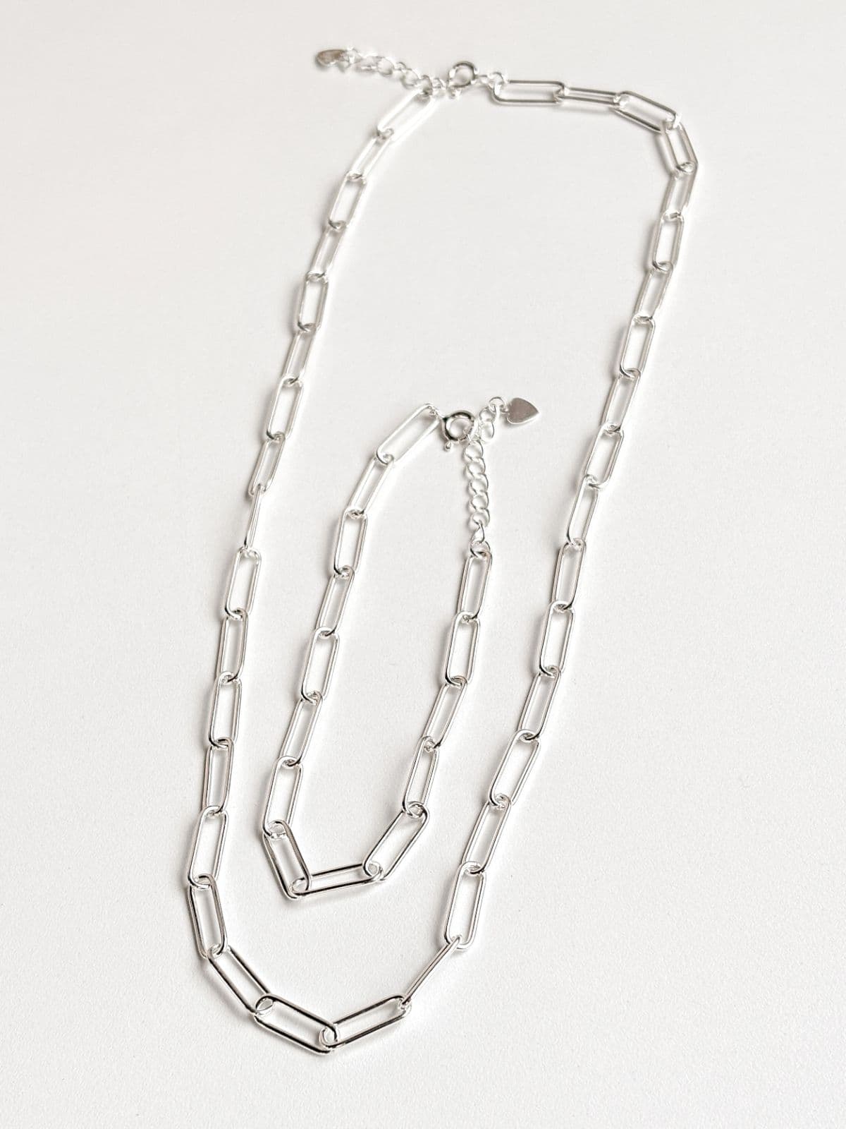 Silver 925 Square Chain Oval Bold Necklace Chain Silver Necklace - 이미지 1