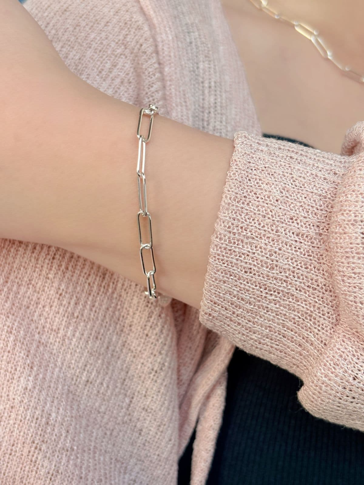 Silver 925 Square Chain Oval Bold Bracelet Chain Silver Bracelet - 이미지 7
