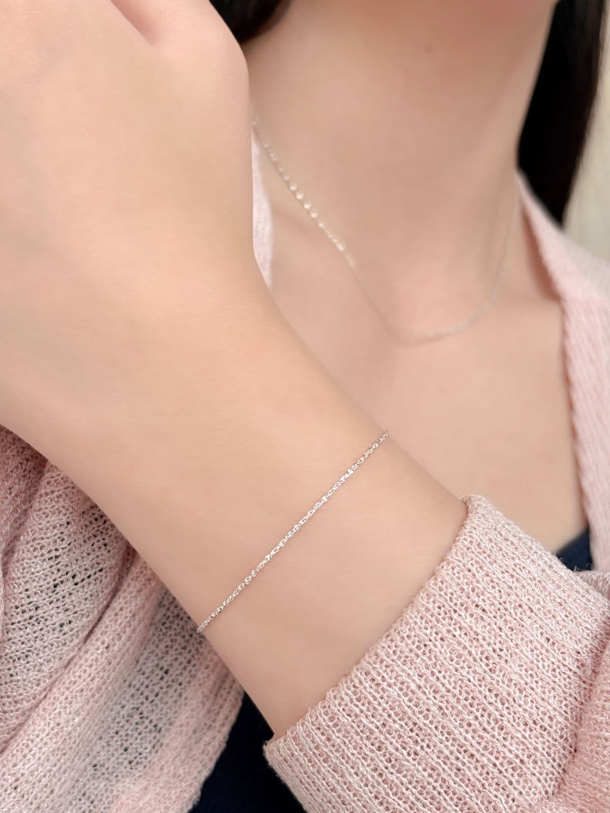 Silver 925 Slim Rope Chain Necklace, Thin Silver Necklace - 이미지 6