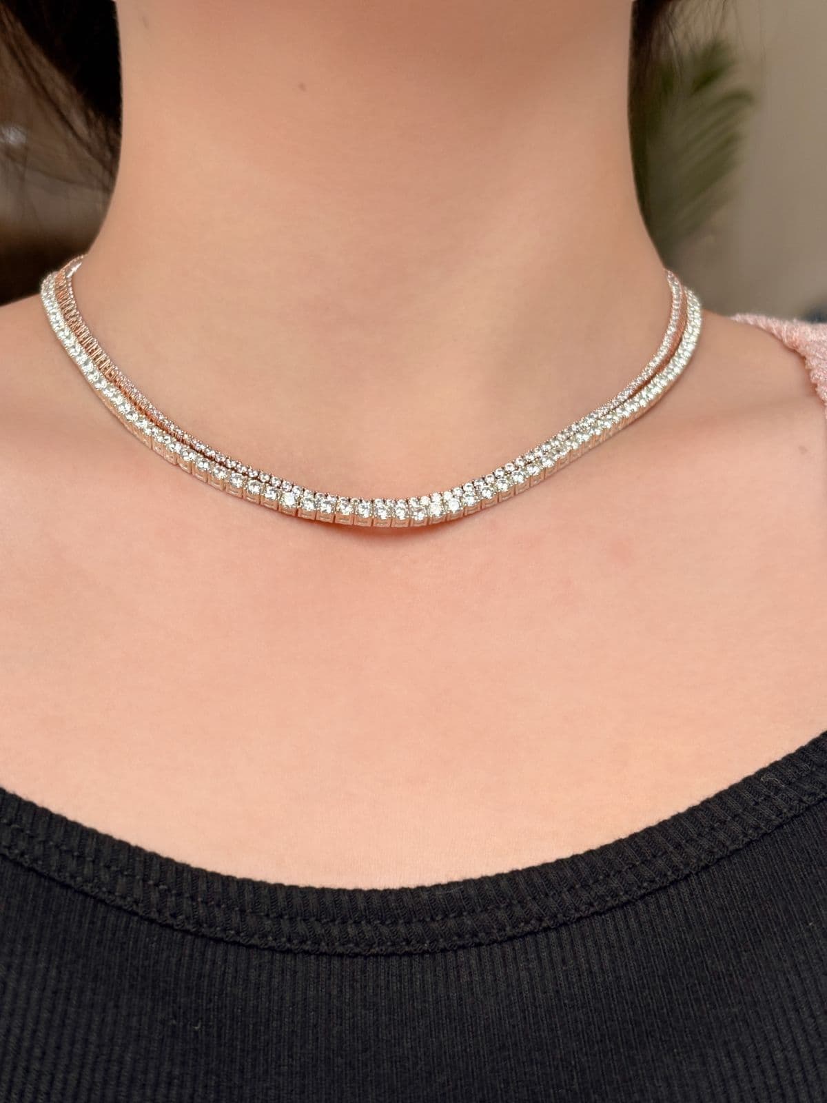 Silver 925 Tennis Cubic Necklace - 이미지 2