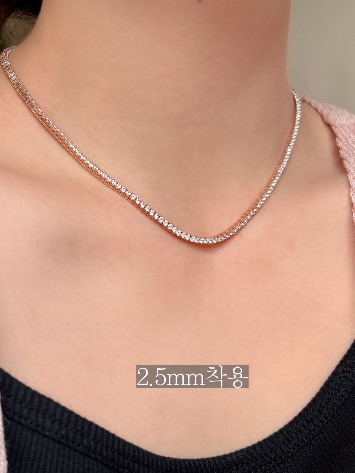 Silver 925 Tennis Cubic Necklace - 이미지 5