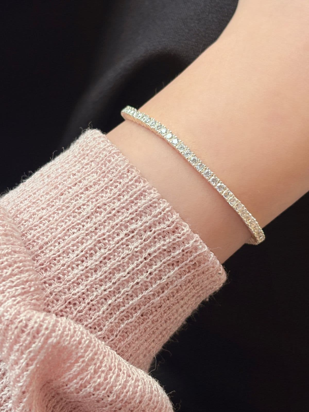 Silver 925 Tennis Cubic Necklace - 이미지 8