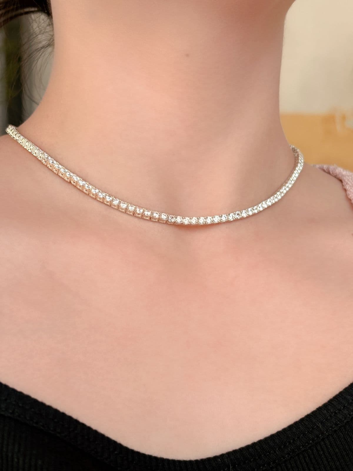 Silver 925 Tennis Cubic Necklace - 이미지 1