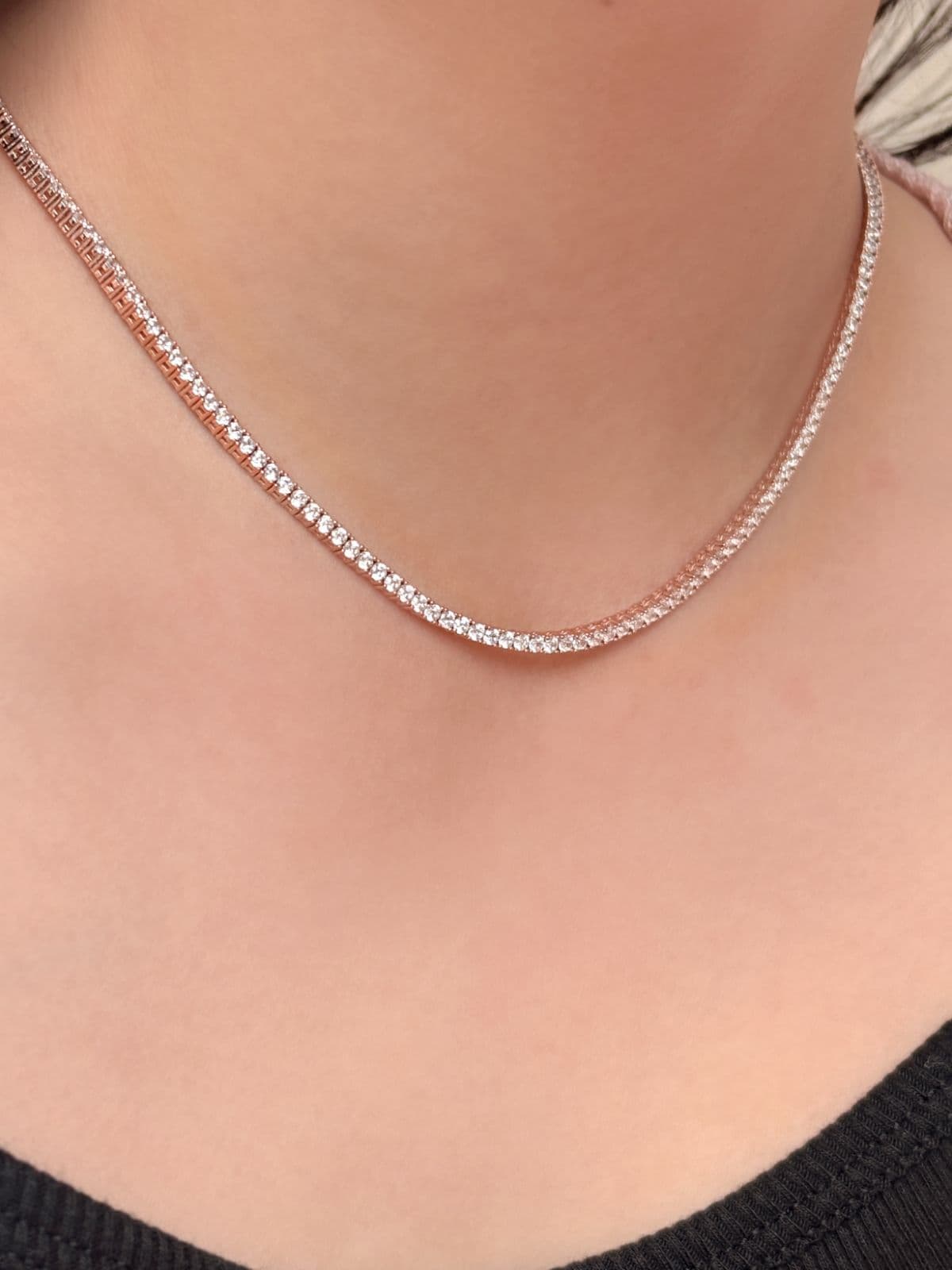 Silver 925 Tennis Cubic Necklace - 이미지 7