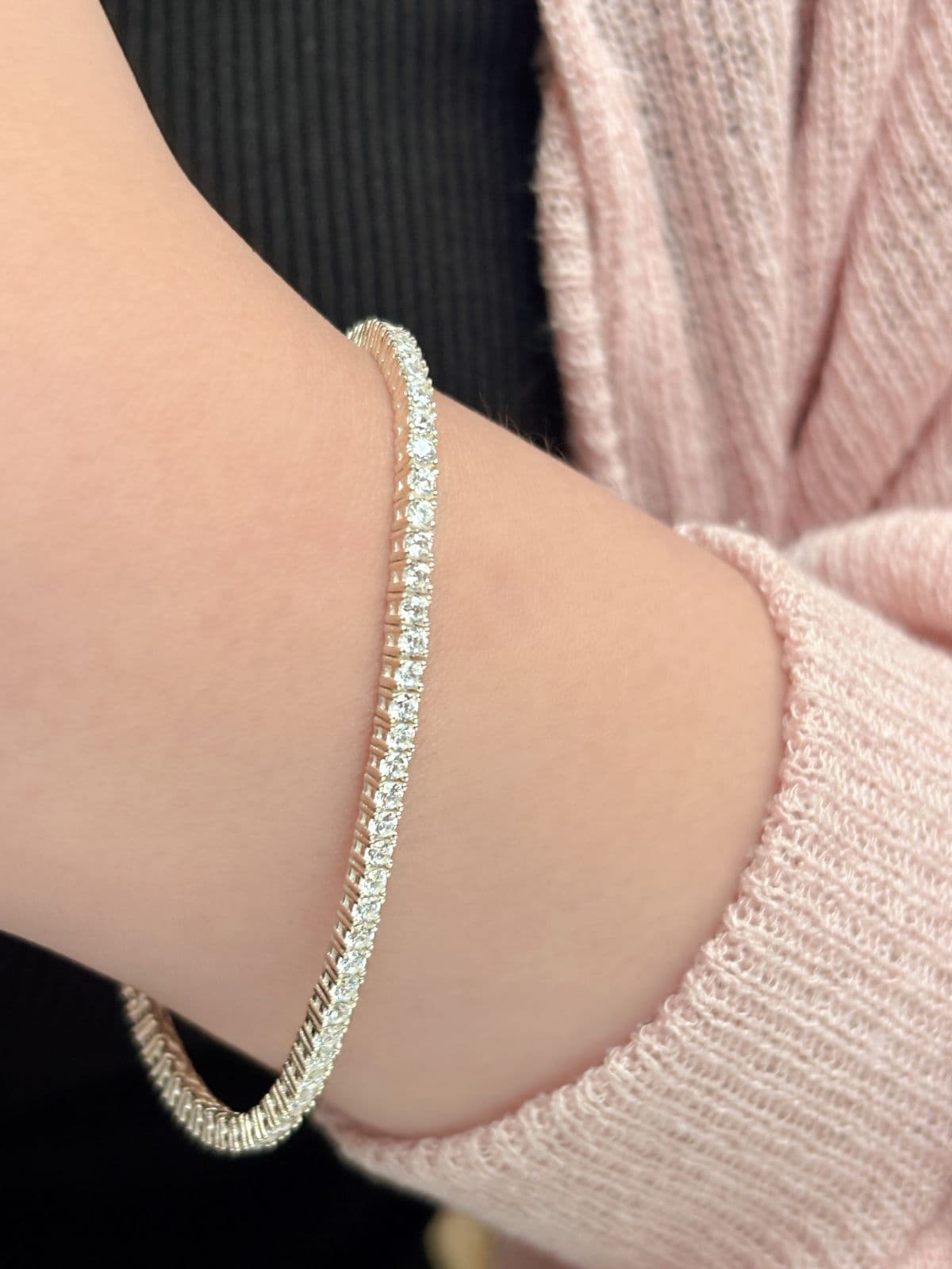 Silver 925 Tennis Cubic Bracelet Silver Bracelet - 이미지 1