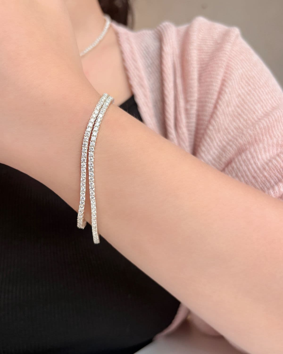 Silver 925 Tennis Cubic Bracelet Silver Bracelet - 이미지 9