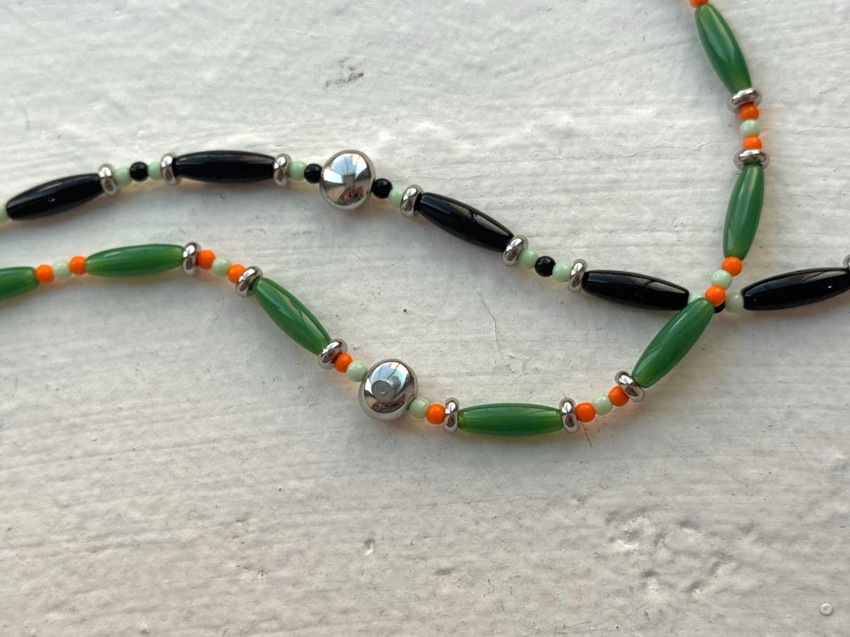 Pebble necklace Bead necklace Surgical steel Surgical steel - 이미지 9