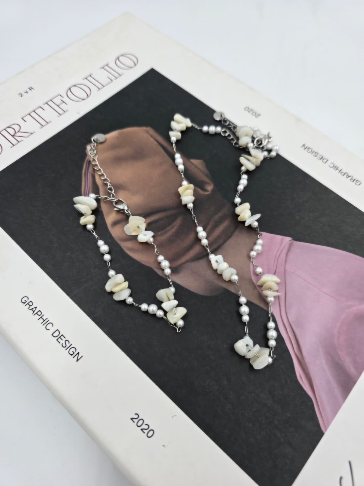 (Unisex) Stainless Steel Mother-of-Pearl Chain Necklace & Bracelet - 이미지 1