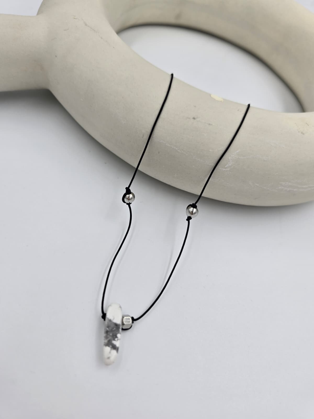 (Unisex) Stainless Steel Gemstone Strap Necklace & Bracelet - 이미지 11