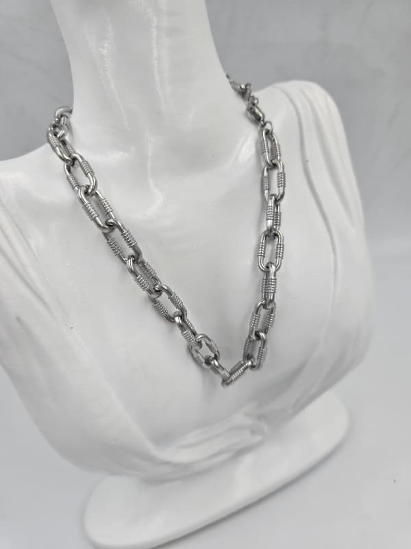 (Unisex) Stainless Steel Link Chain Necklace & Bracelet - 이미지 6