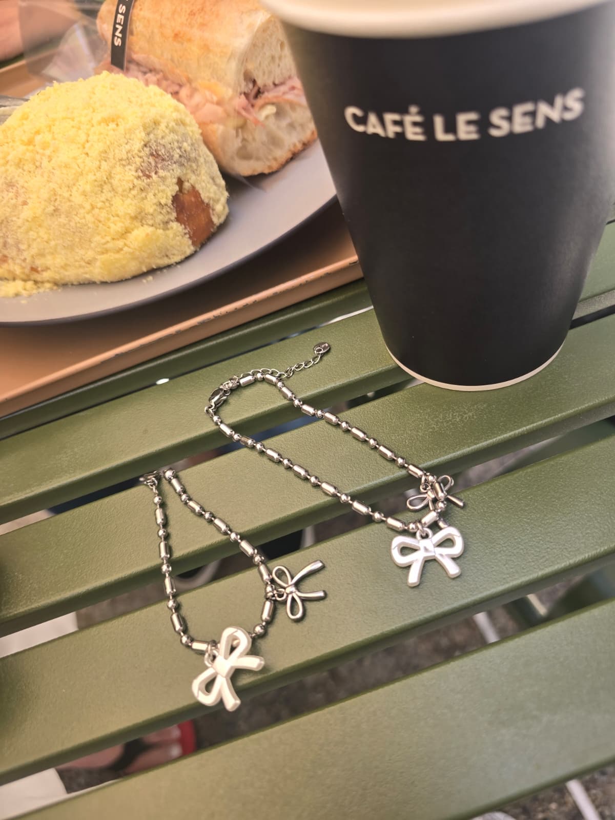 Stainless steel double ribbon necklace, bracelet, anklet - 이미지 3