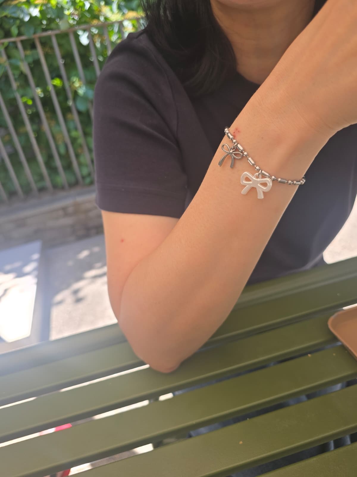 Stainless steel double ribbon necklace, bracelet, anklet - 이미지 2