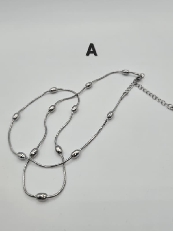 Stainless Steel Midi-Long Necklace 3designs - 이미지 3