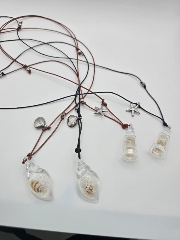 Stainless steel seashell slide strap long necklace - 이미지 8