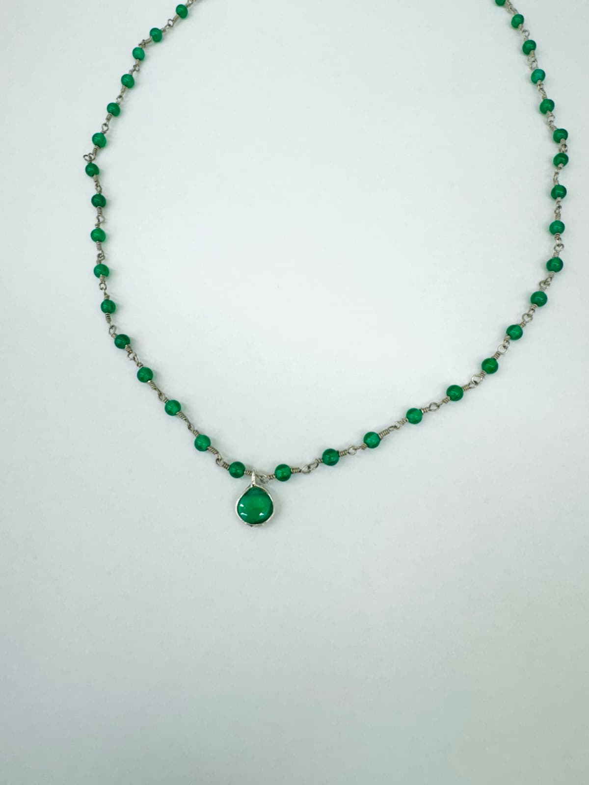 Pear Green Onyx Necklace - 이미지 2