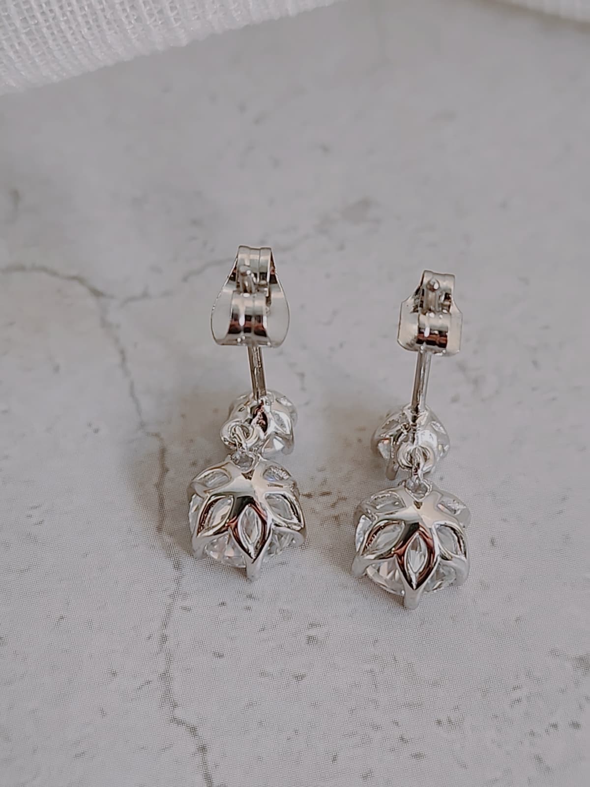 1-Carat Moissanite Diamond Earrings Surgical Steel No. 11 - 이미지 8
