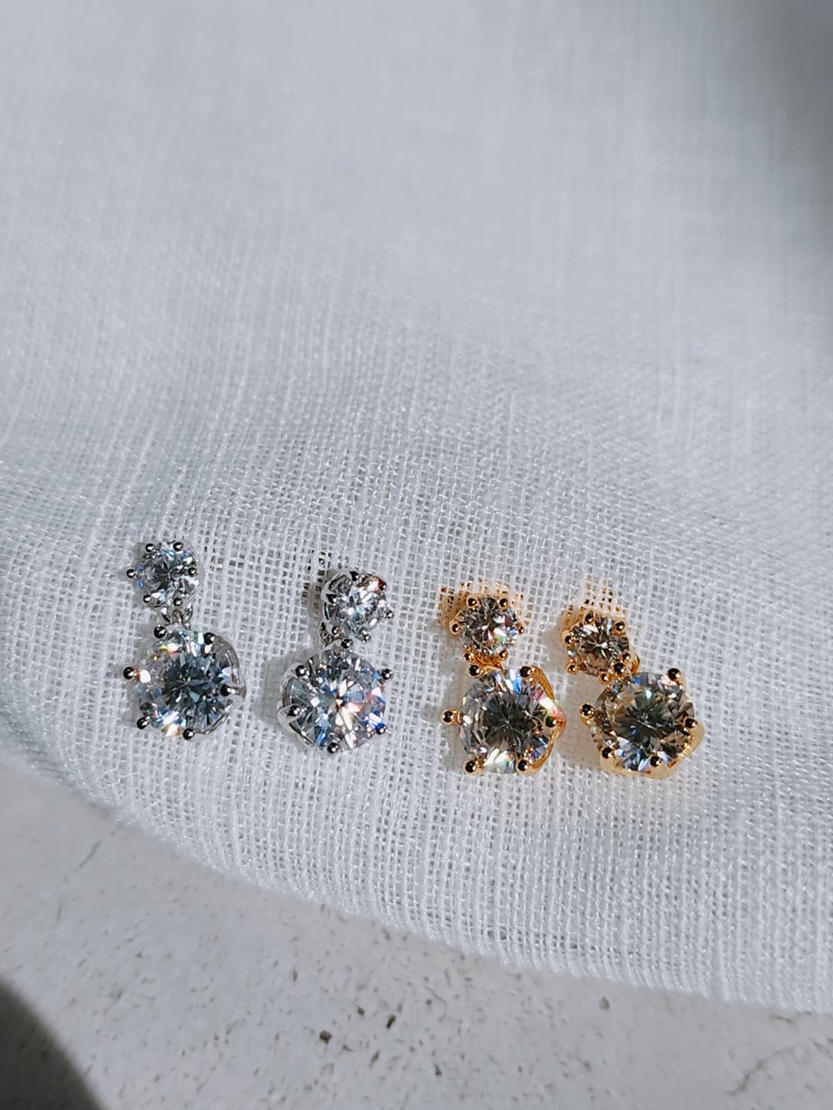1-Carat Moissanite Diamond Earrings Surgical Steel No. 11 - 이미지 1