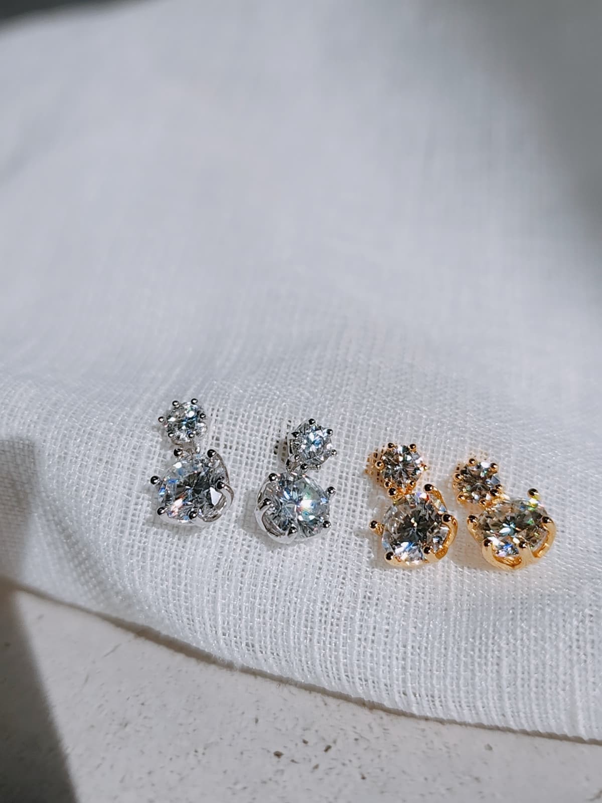 1-Carat Moissanite Diamond Earrings Surgical Steel No. 11 - 이미지 2